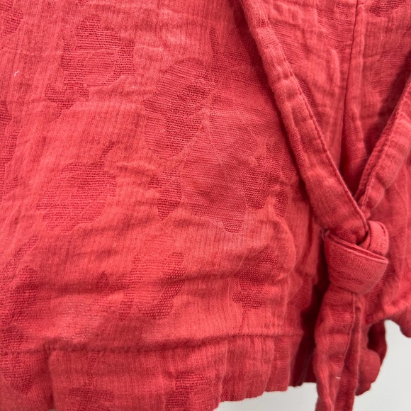 a love's a Red / Orange  Boho Lagen Look Shorts Linen Cotton Blend Women's 10 - Picture 5 of 8